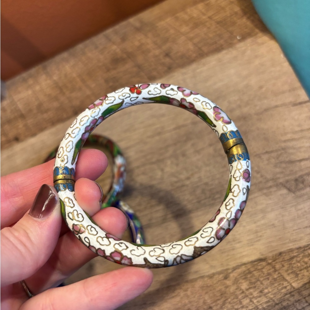 Vintage Cloisonn Bangles From China View 4